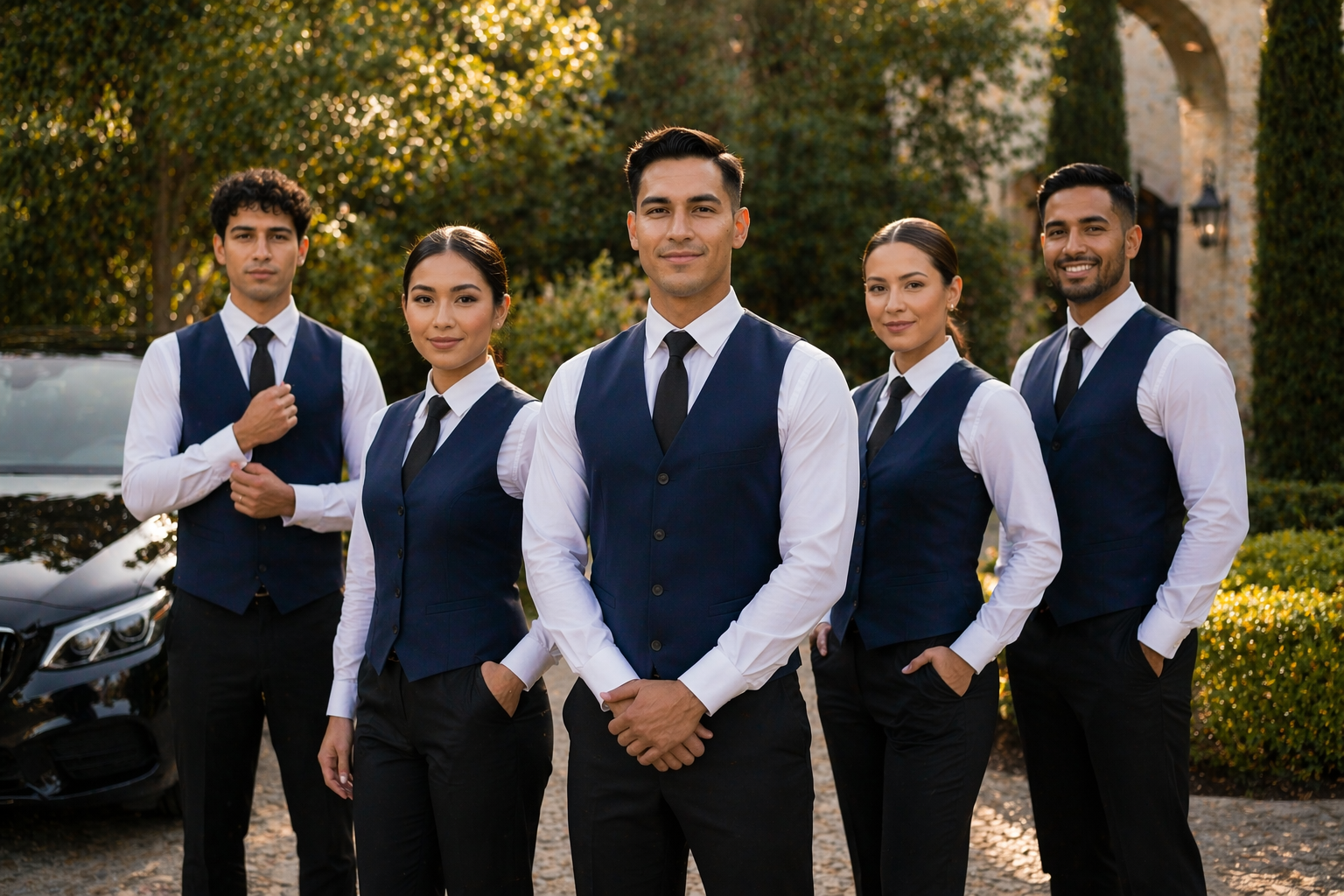 San Antonio Valet team of five uniformed attendants